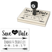 私たち救の日付ハートと矢印ウェディングスタンプ ラバースタンプ (押印)