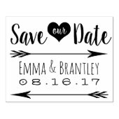 私たち救の日付ハートと矢印ウェディングスタンプ ラバースタンプ (インプリント)