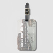 私たち救の日付ヴェネツィア宛先ウェディング ラゲッジタグ (正面縦)