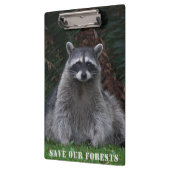 私たち救の森ラクーン野生生物写真 クリップボード (左)