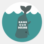 私たち救の海の環境芸術クジラの子供 ラウンドシール (正面)