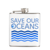 私たち救の海の青い様式化された地球波 フラスク (正面)