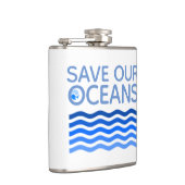 私たち救の海の青い様式化された地球波 フラスク (右)