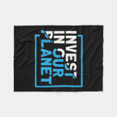 私たち救のPlにおける地球の環境保護 フリースブランケット (正面(横))