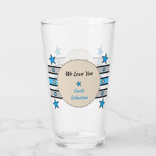 私たち最高のの愛する叔父は青いビールの名を星に タンブラーグラス (裏面)