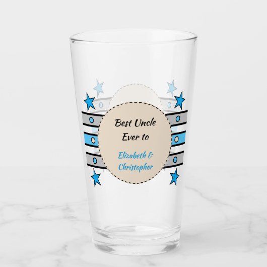 私たち最高のの愛する叔父は青いビールの名を星に タンブラーグラス (正面)