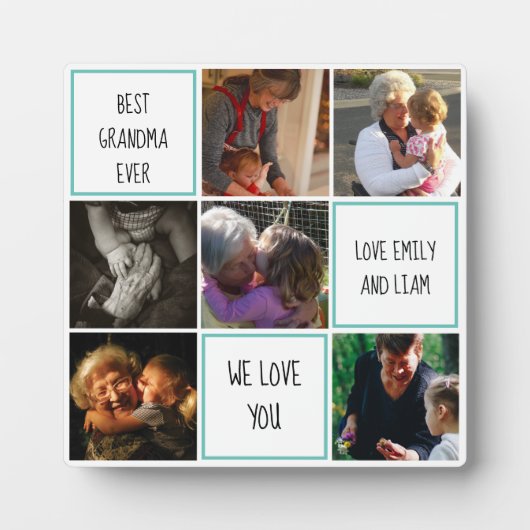 私たち最高のはおばあちゃんの写真コラージュが大好き フォトプラーク (正面)