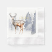 私たち来にクリスマス、トナカイと雪 縁ありカクテルナプキン (正面)