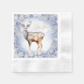私たち来にクリスマス、トナカイと雪 縁ありカクテルナプキン (正面)