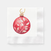 私たち来にクリスマス、赤い装飾 縁ありカクテルナプキン (正面)