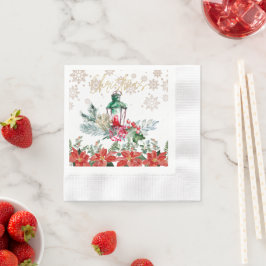 私たち来にクリスマス、赤い装飾 縁ありカクテルナプキン