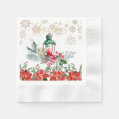 私たち来にクリスマス、赤い装飾 縁ありカクテルナプキン (正面)