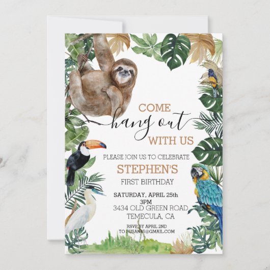 私たち来のつる誕生日と一緒に探す 招待状 (正面)