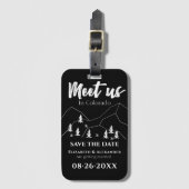 私たち森の書結婚道を会う日付を保存 ラゲッジタグ (正面縦)