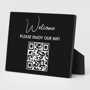 私たち楽しむのWifiをお願い WIFIようこそQRコード フォトプラーク
