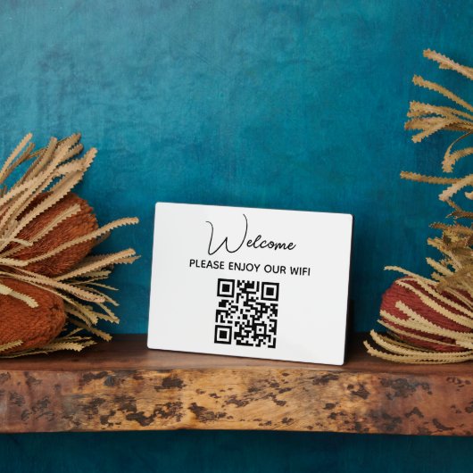 私たち楽しむのWifiをお願い | WIFIようこそQRコード フォトプラーク (側面)