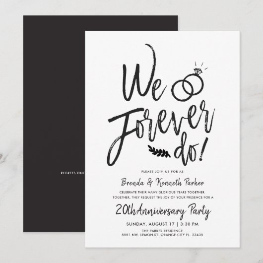 私たち永遠に誓う | 結婚記念日・誓いの更新スクリプト 招待状 (正面/裏面)