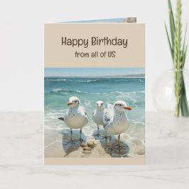 私たち海辺のカモメたちみんなからお誕生日おめでとう カード