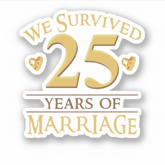私たち生き延び25年の結婚のカップル25th Anniv シール (正面)