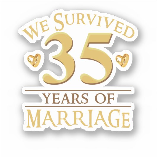 私たち生き延び35年の結婚のカップル35th Anniv シール (正面)
