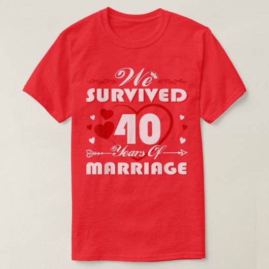 私たち生き延び40年の結婚40thのア結婚ニ tシャツ (デザイン正面)