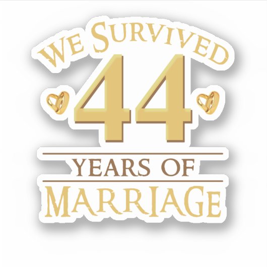 私たち生き延び44年の結婚のカップル44th Anniv シール (正面)