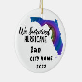私たち生き延び!ハリケアンカスタムフロリダ市名 セラミックオーナメント (右)