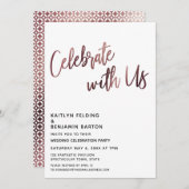 私たち祝のバラ金ゴールドウェディングレセプション 招待状 (正面/裏面)