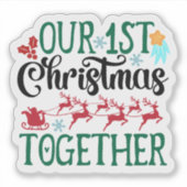 私たち祝の初めてのクリスマスは喜びと共に シール (正面)