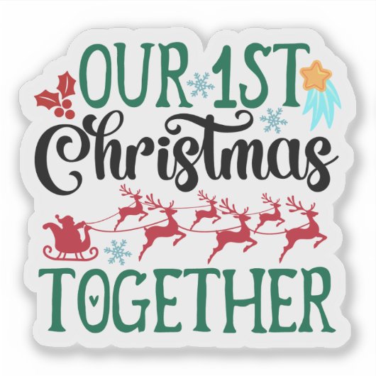 私たち祝の初めてのクリスマスは喜びと共に シール (正面)