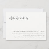 私たち祝書道カップルのシャワー招待状と サンキューカード (正面)