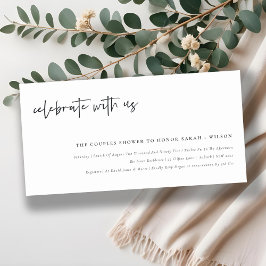 私たち祝書道カップルのシャワー招待状と サンキューカード