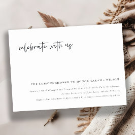 私たち祝書道カップルのシャワー招待状と サンキューカード