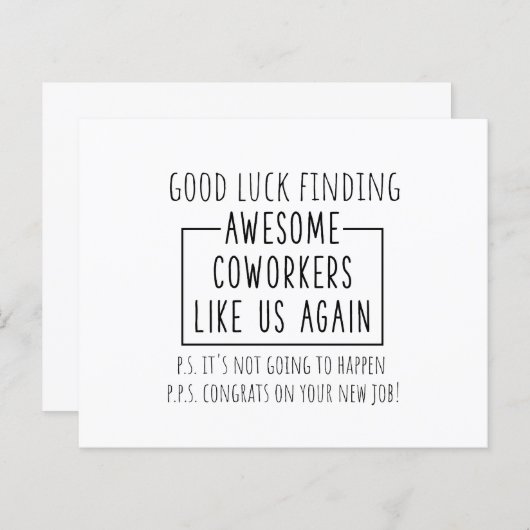 私たち素晴らしのような同僚を見つけよう。 (正面/裏面)