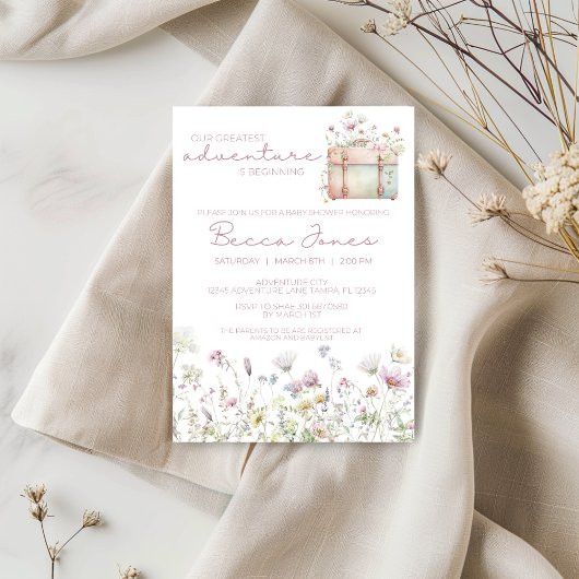 私たち素晴らしのアドベンチャーベビーシャワー招待状 招待状