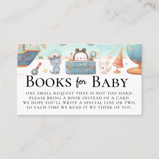 私たち素晴らしのアドベンチャー地図ブックカード赤ちゃんシャワー エンクロージャーカード (正面)