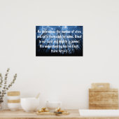 私たち素晴らしの主の聖書の詩詩篇147:4-5 ポスター (キッチン)