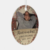 私たち素朴のハートで永遠に記念写真 メタルオーナメント (正面右)