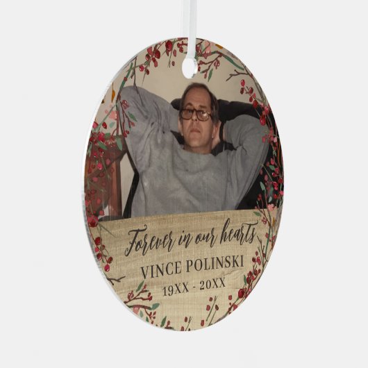 私たち素朴のハートで永遠に記念写真 メタルオーナメント (正面右)