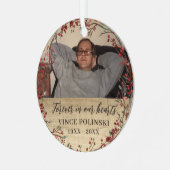 私たち素朴のハートで永遠に記念写真 メタルオーナメント (正面左)
