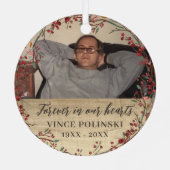 私たち素朴のハートで永遠に記念写真 メタルオーナメント (裏面)