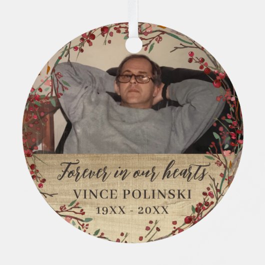 私たち素朴のハートで永遠に記念写真 メタルオーナメント (裏面)