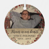 私たち素朴のハートで永遠に記念写真 メタルオーナメント (正面)