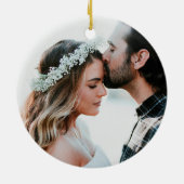 私たち素朴の初めてのクリスマスの写真 セラミックオーナメント (裏面)