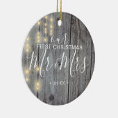 私たち素朴の初めてのクリスマスミセス・フォト セラミックオーナメント (右)