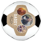 私たち素朴の愛するパパ3枚の写真パパの日 サッカーボール (回転)