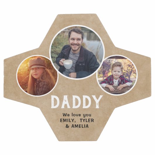 私たち素朴の愛するパパ3枚の写真パパの日 サッカーボール (フラット)