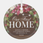 私たち素朴の最初のホームクリスマスガラスオーナメント ガラスオーナメント (正面)