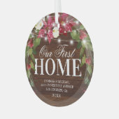 私たち素朴の最初のホームクリスマスガラスオーナメント ガラスオーナメント (正面左)