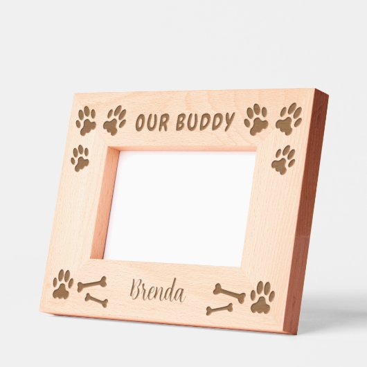 私たち素朴の相棒の犬の名前 レーザー彫刻フレーム (左)
